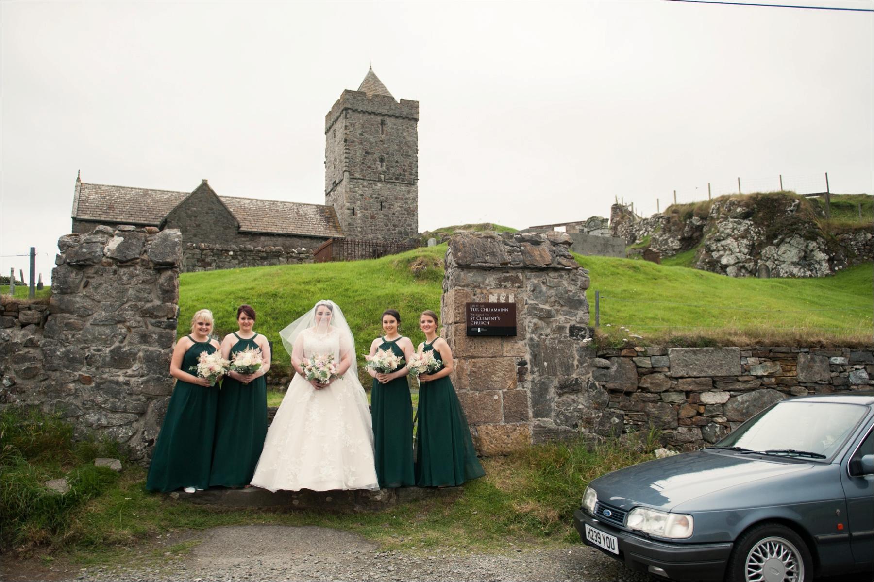 bridal shot at rodel church wedding isle of harris