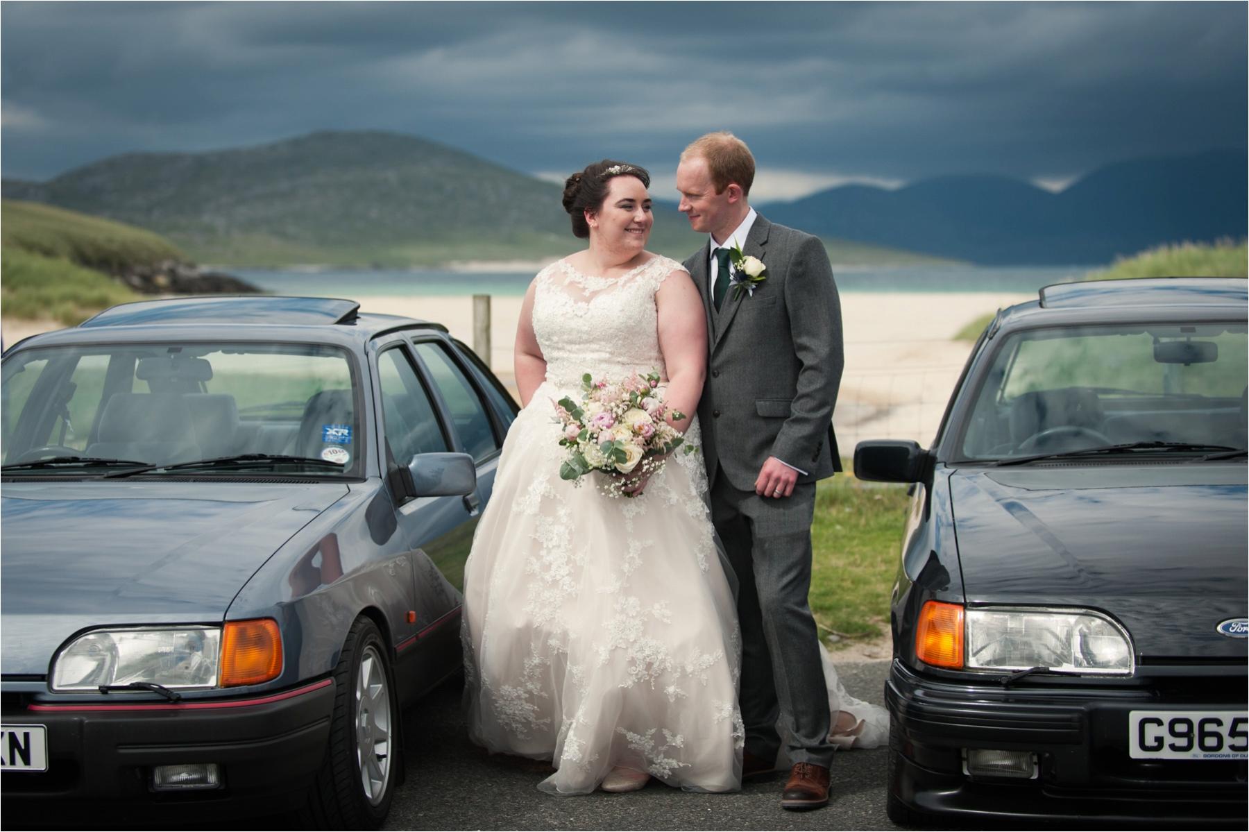 isle of harris couple shot at scottish wedding photo