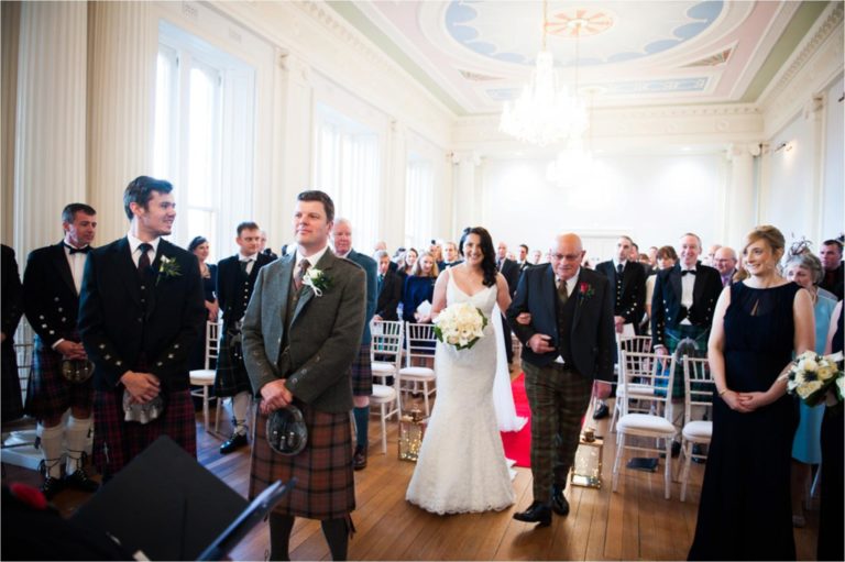 A wedding ceremony in Lews Castle in Stornoway on the Isle of Lewis in Scotland.