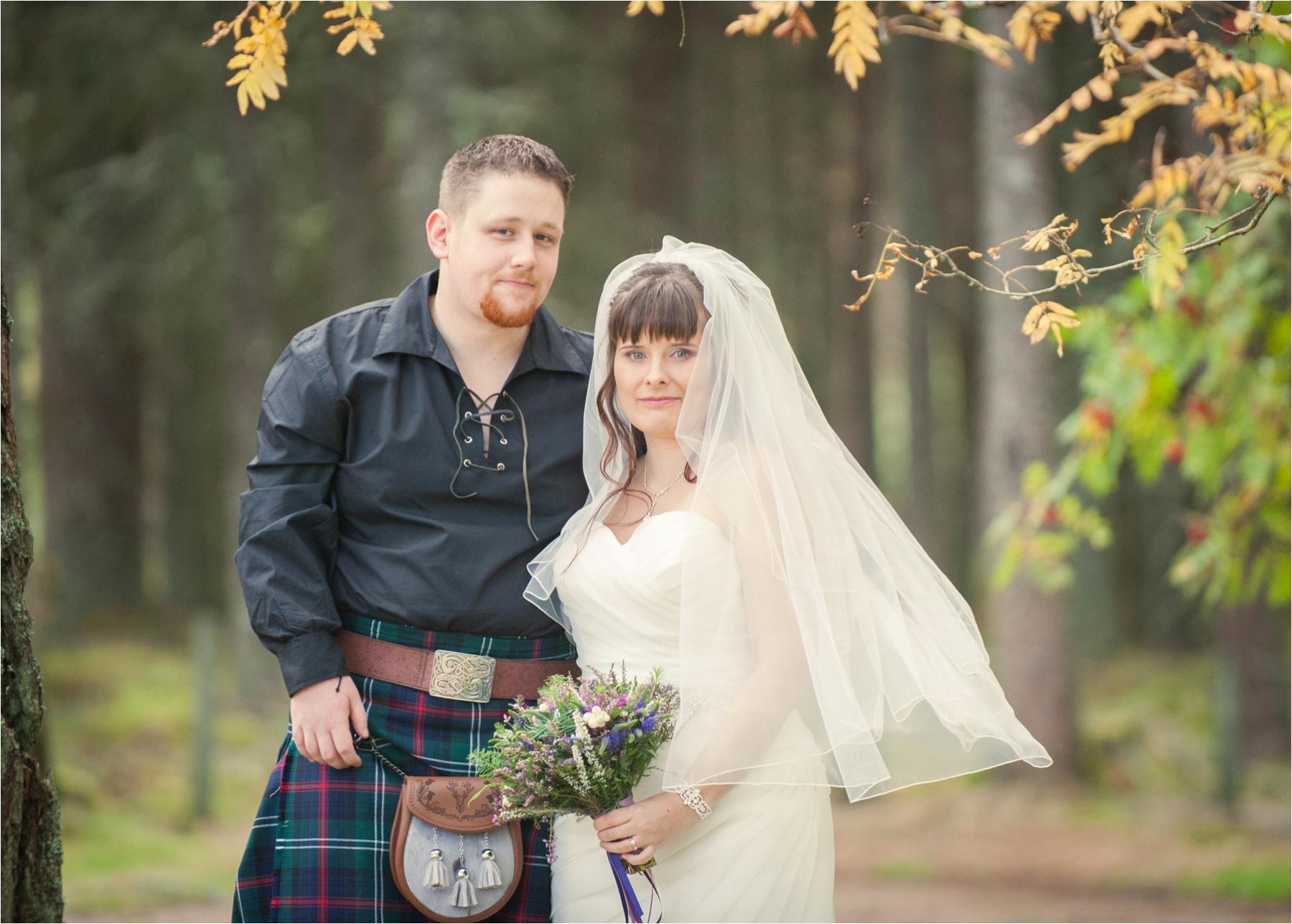 bride and groom at scottish highland wedding photograph