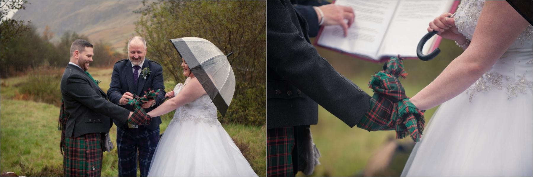 photograph of outdoor scottish wedding ceremony in glencoe 