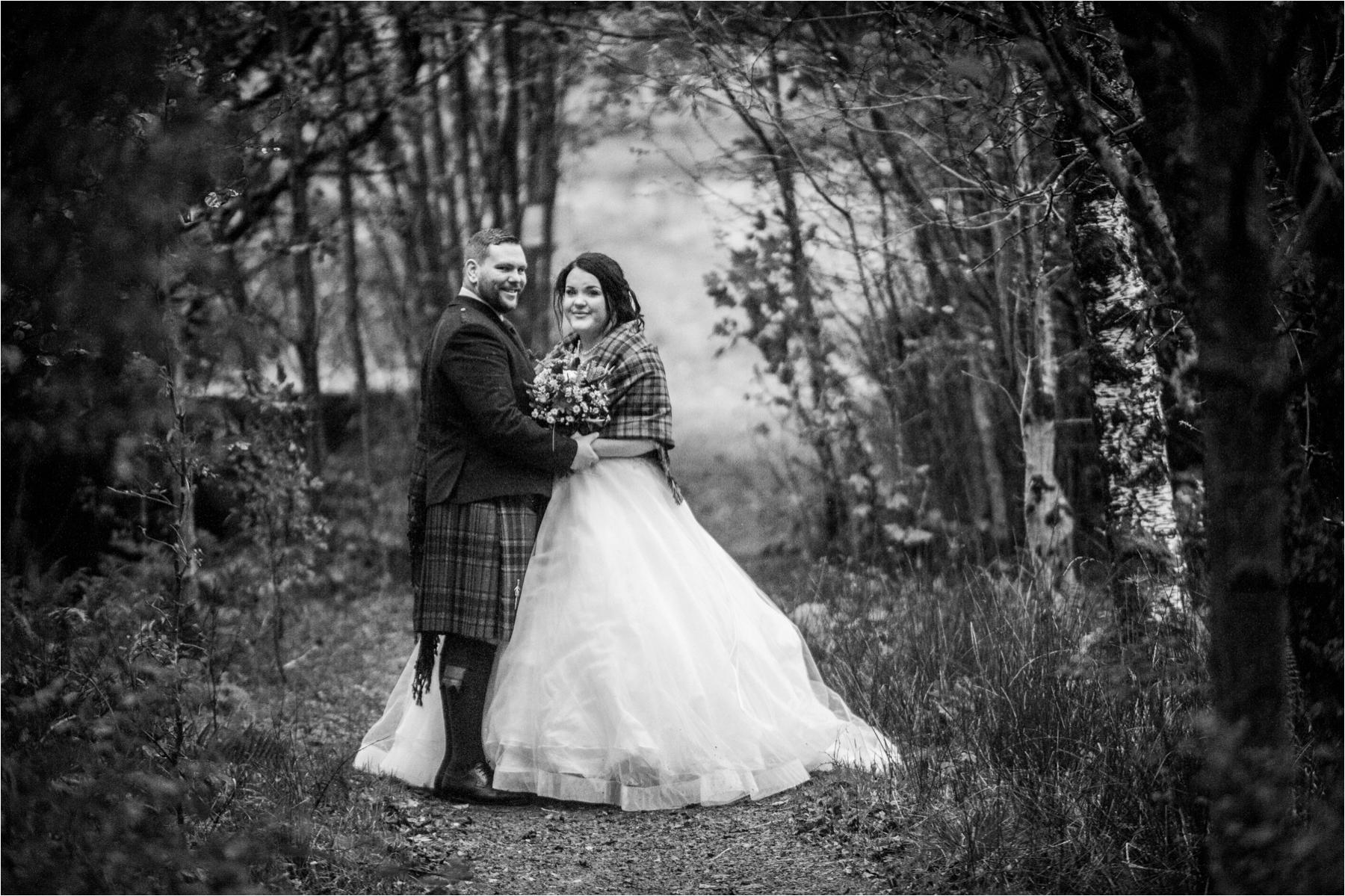 bride and groom at scottish highland wedding photography