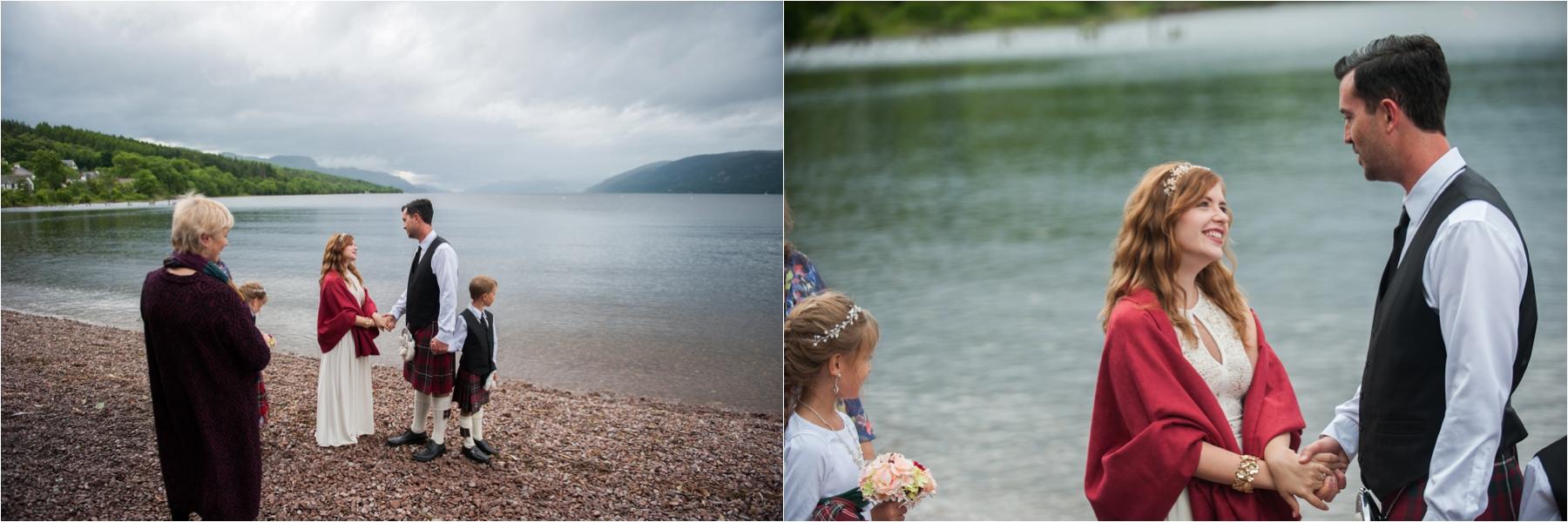 elopement wedding Scotland on the banks of Loch Ness