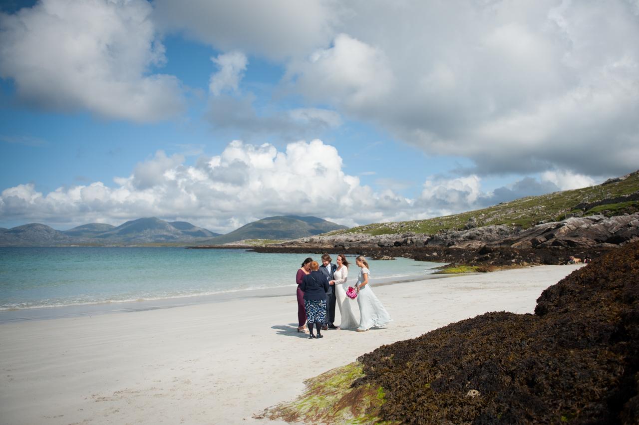 small wedding on luskentyre beach, harris 
