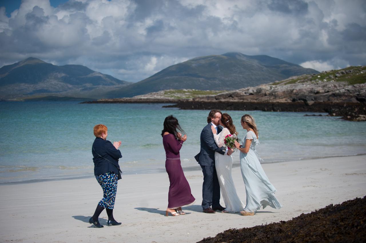 beach wedding photography on harris