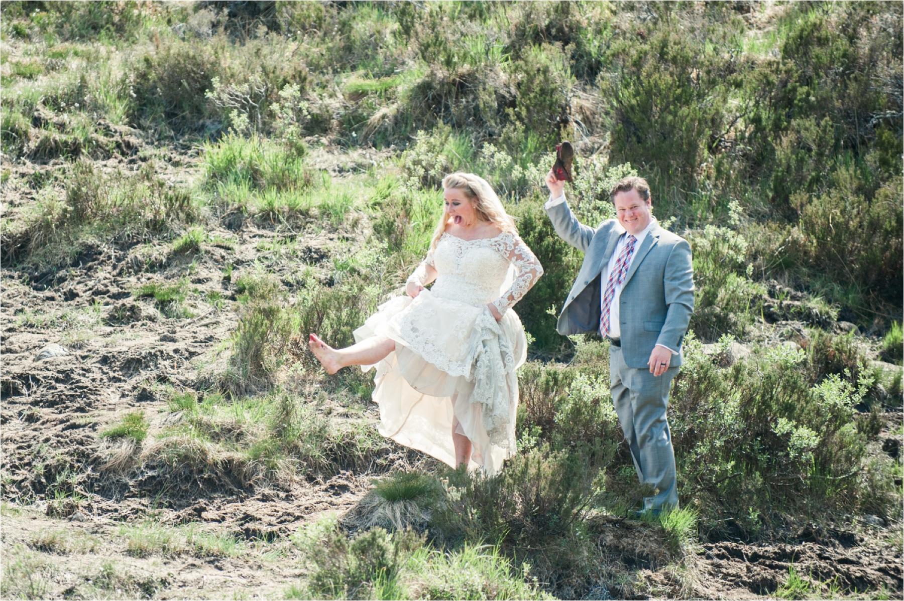 couple celebrating their elopement wedding on isle of Skye