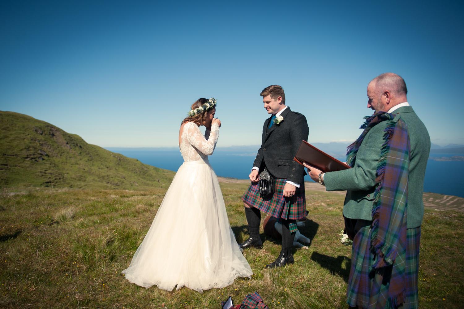 Wedding ceremony on the Isle of Skye drinking from the quaich 