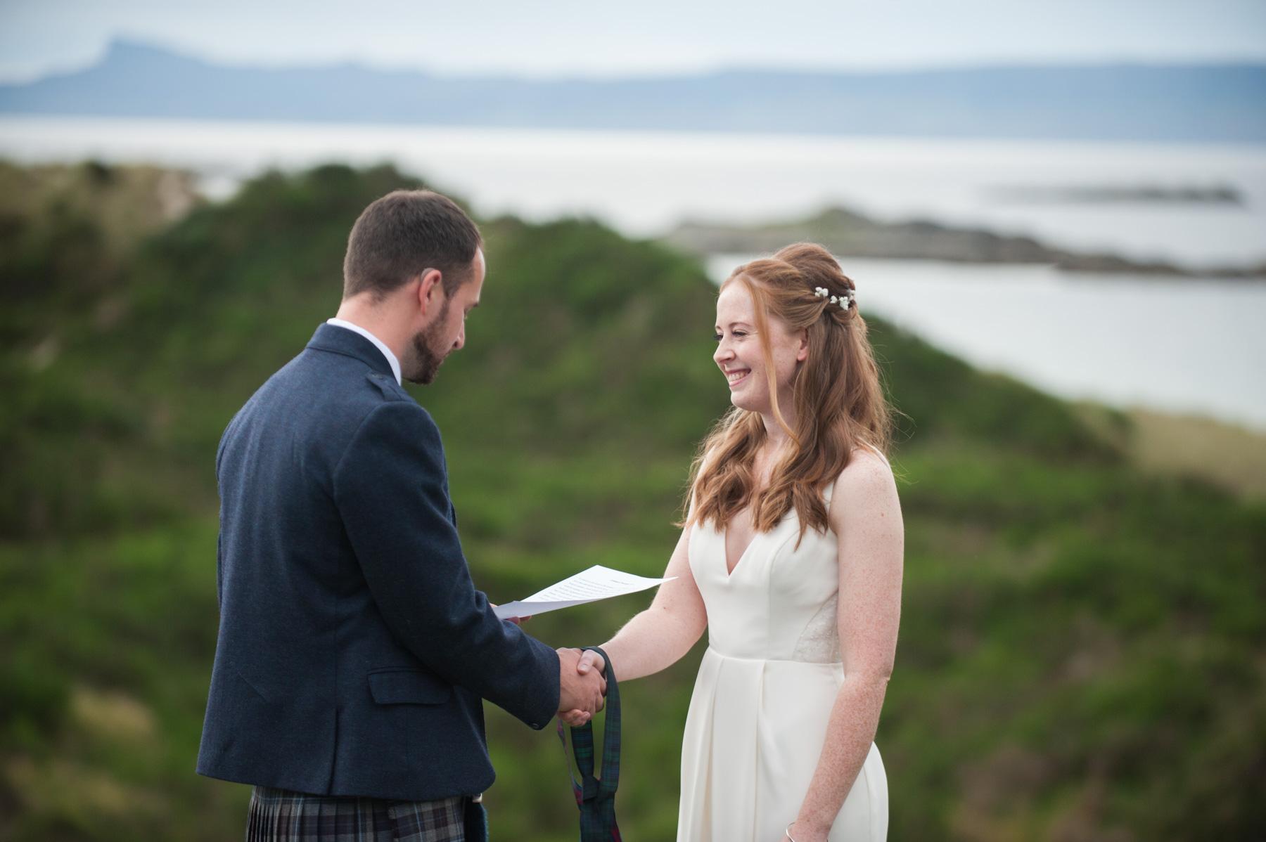 handfasting at scottish highlands wedding Morar photograph