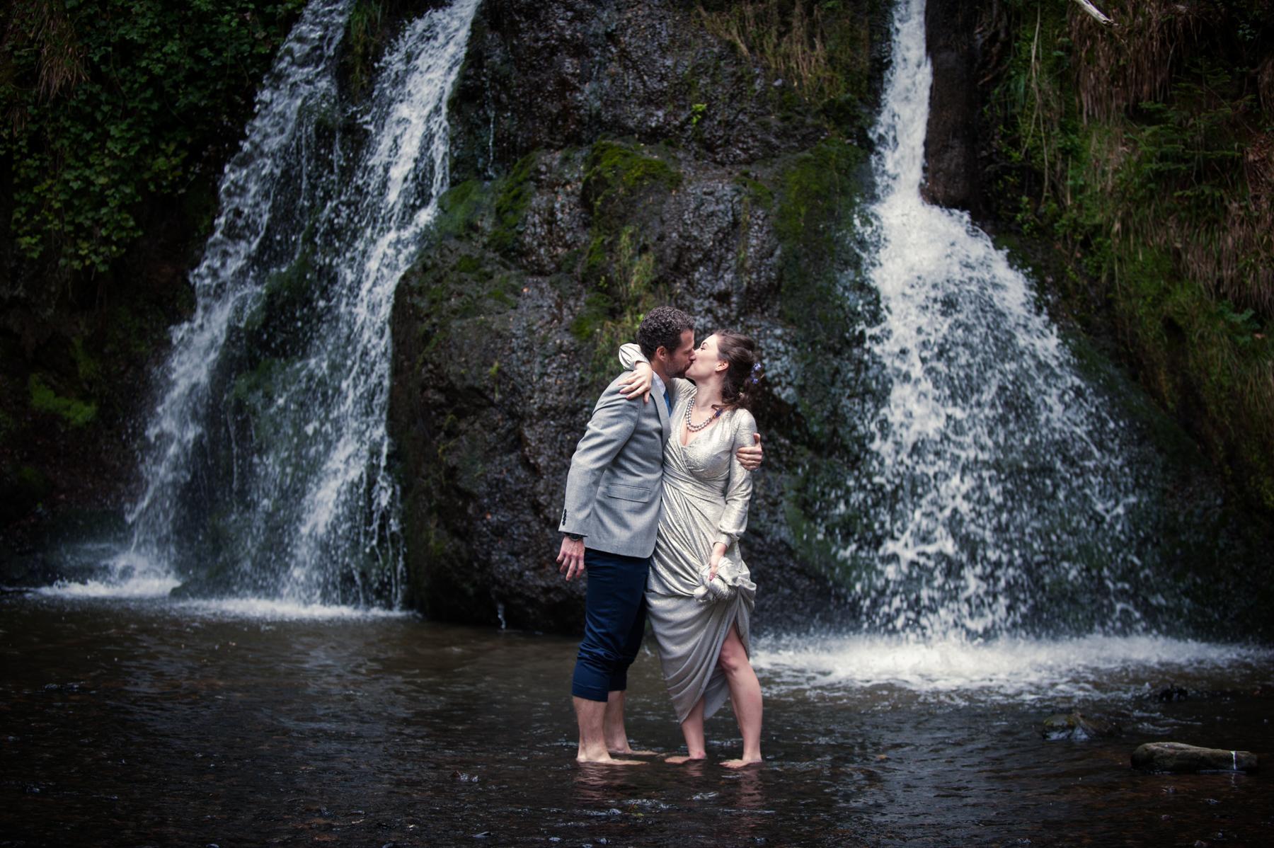 Scotland Wedding Photography by waterfalls 